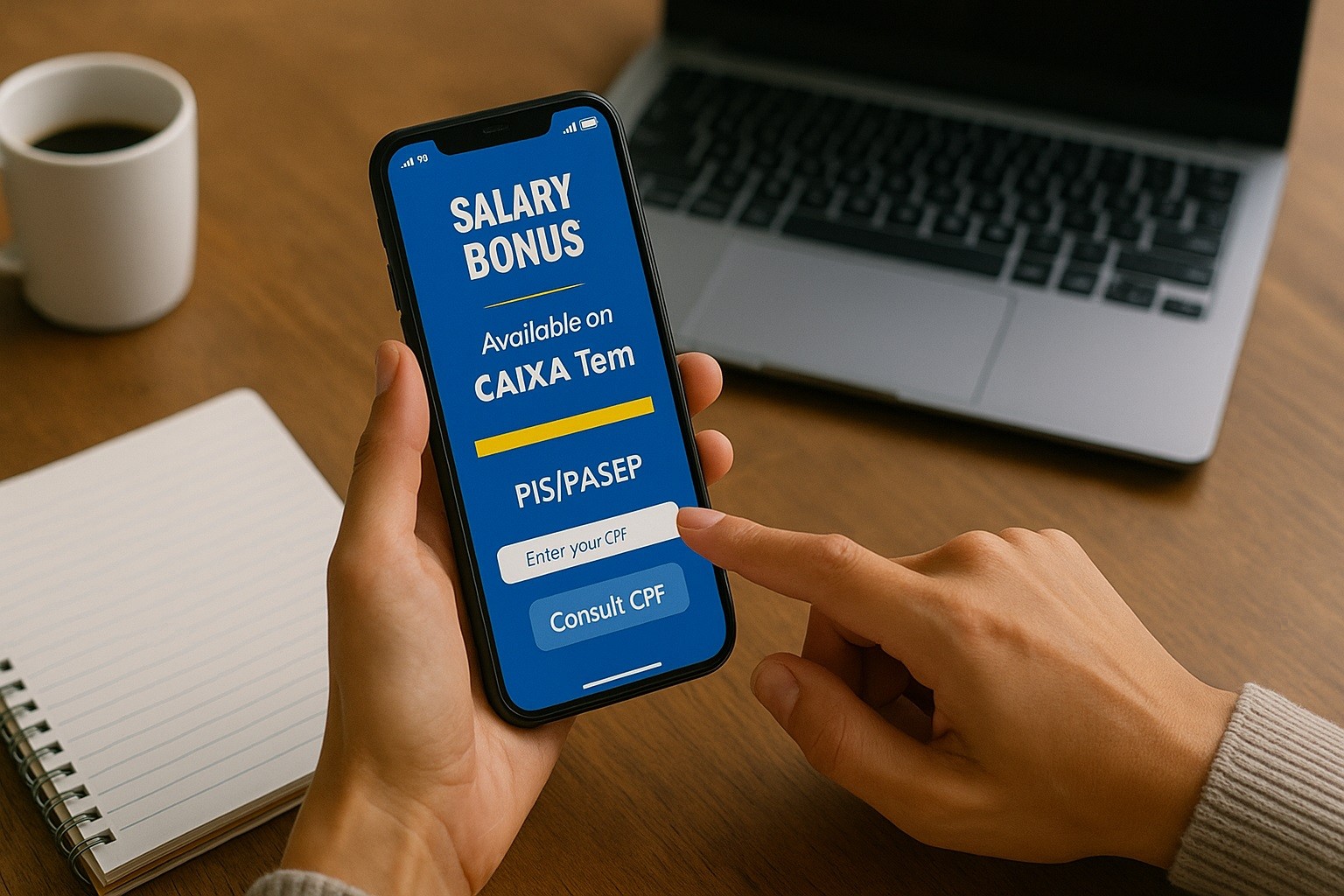 Aprenda como sacar o bônus salarial no app da Caixa